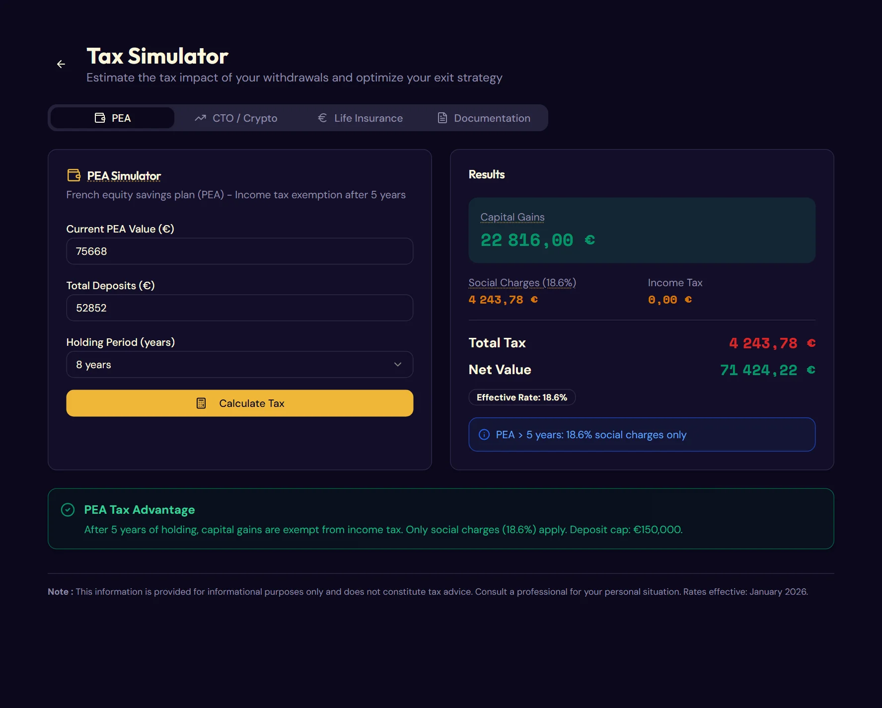 The tax simulator