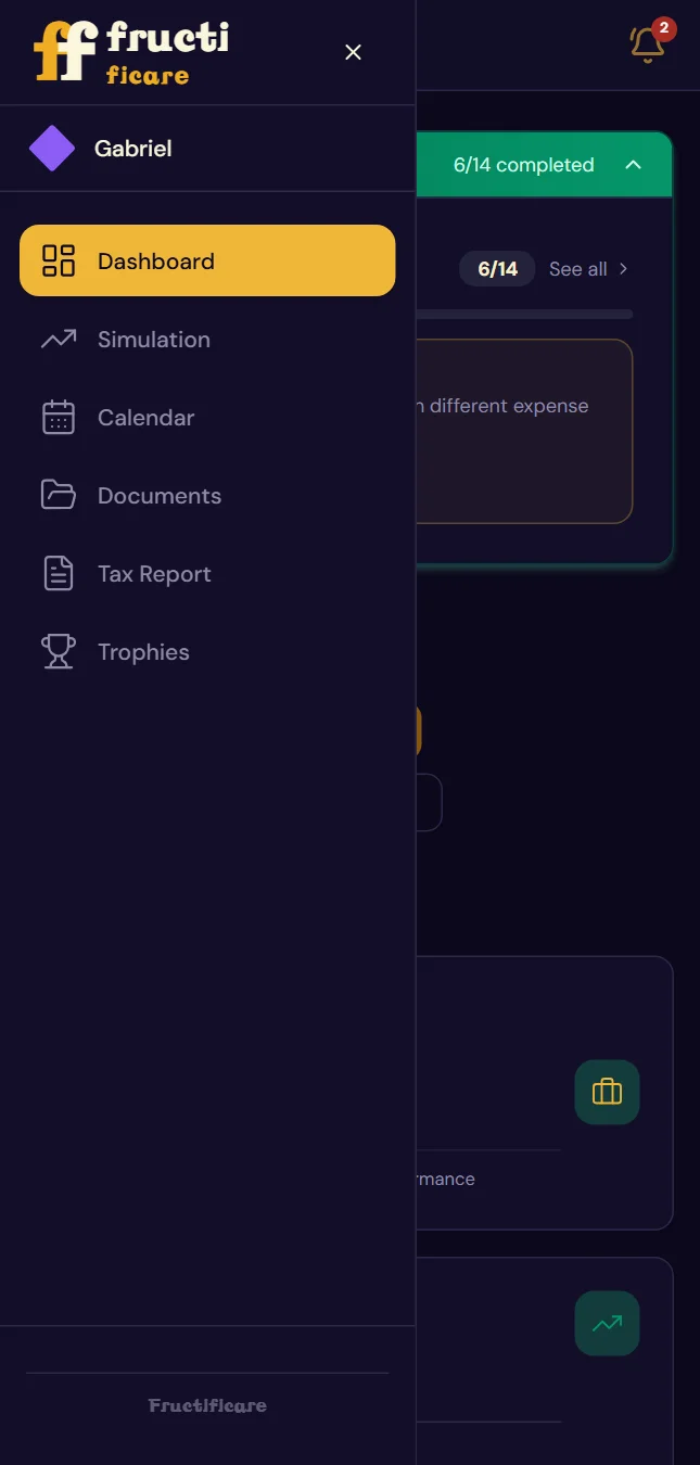 The interface at a reduced width (Menu open)