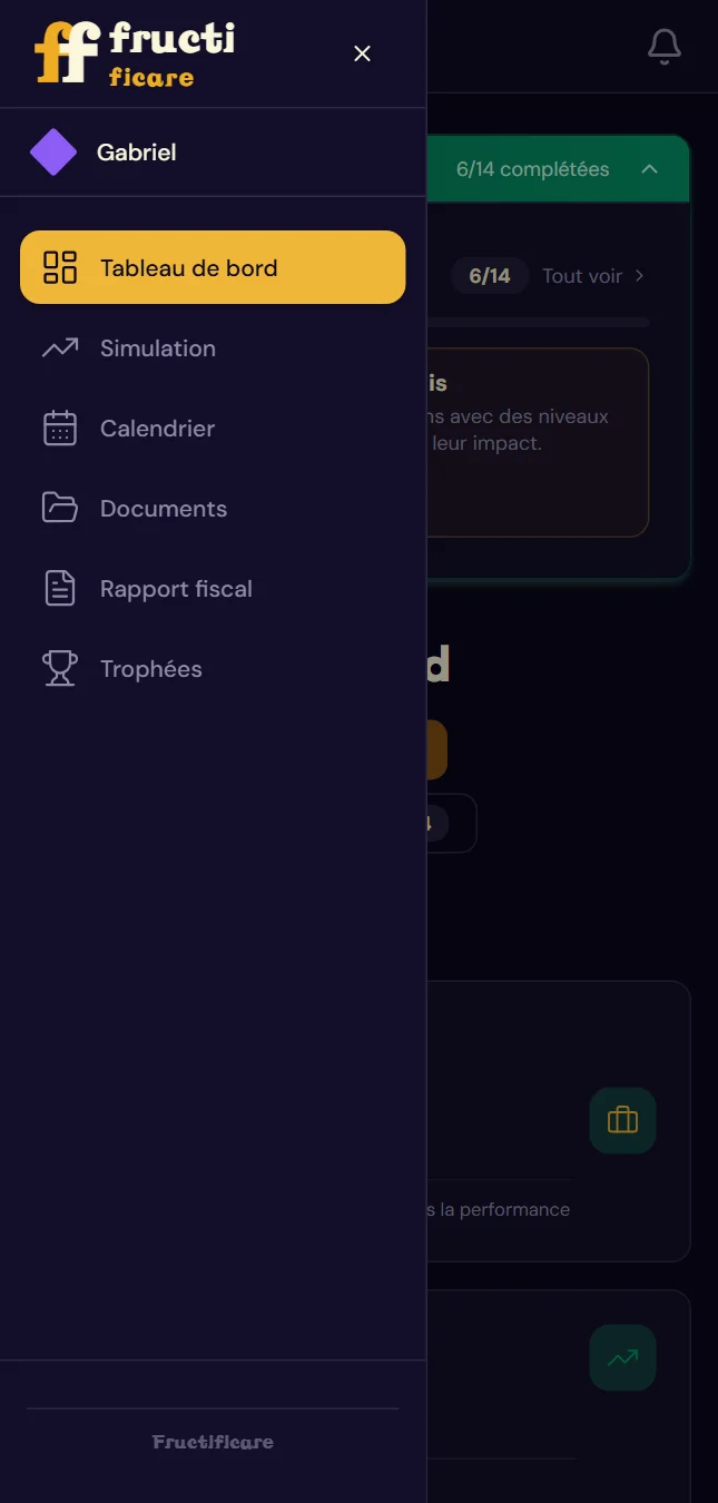 L'interface en largeur réduite (Menu ouvert)